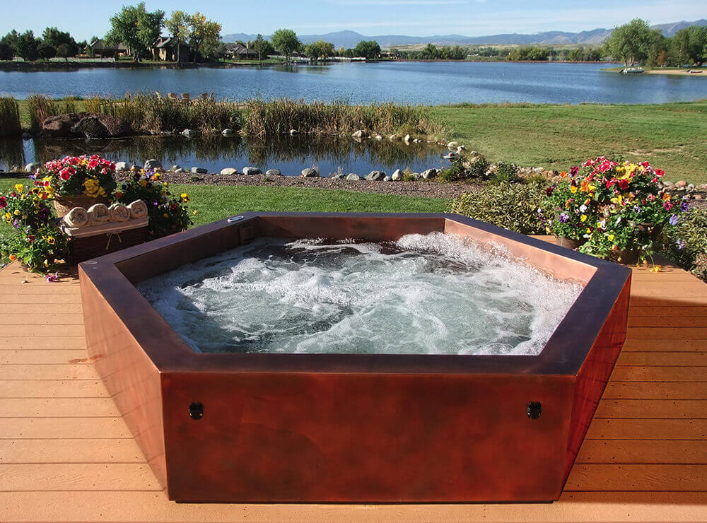 Copper Hexagon Spa with 18