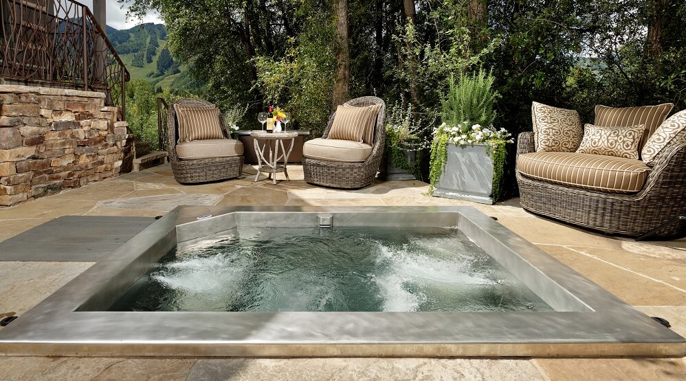 Custom Stainless Steel Hot Tub with Multi Jet Package and Bench Seating 68