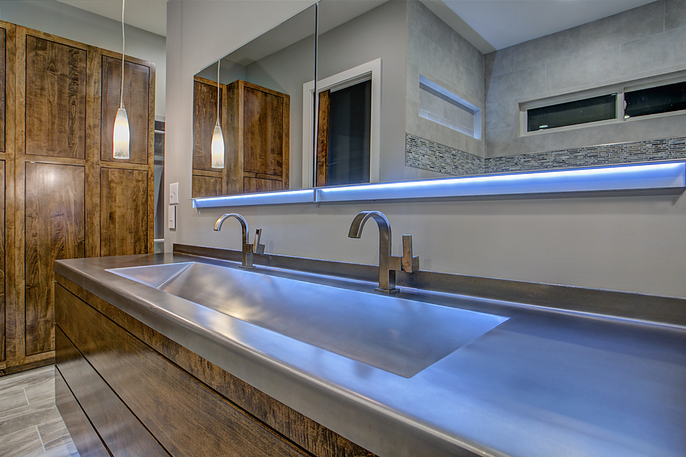 Custom Bathroom Sinks - Custom Stainless Steel Sink - Diamond Spas