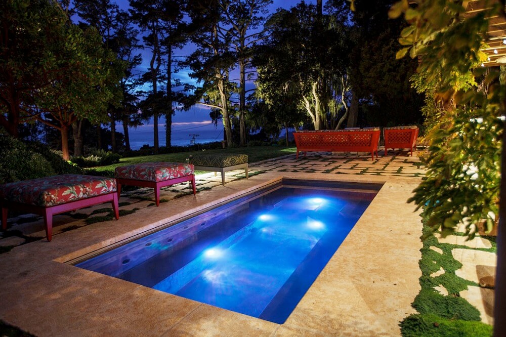 Copper Swimming Pool with Built in Bench Seating, Automatic Cover and LED lighting 189
