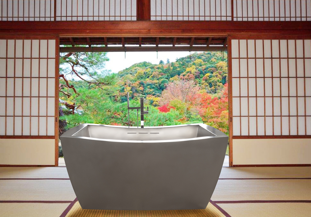 Two Person Japanese Soaking Tub with Custom Overflow 42