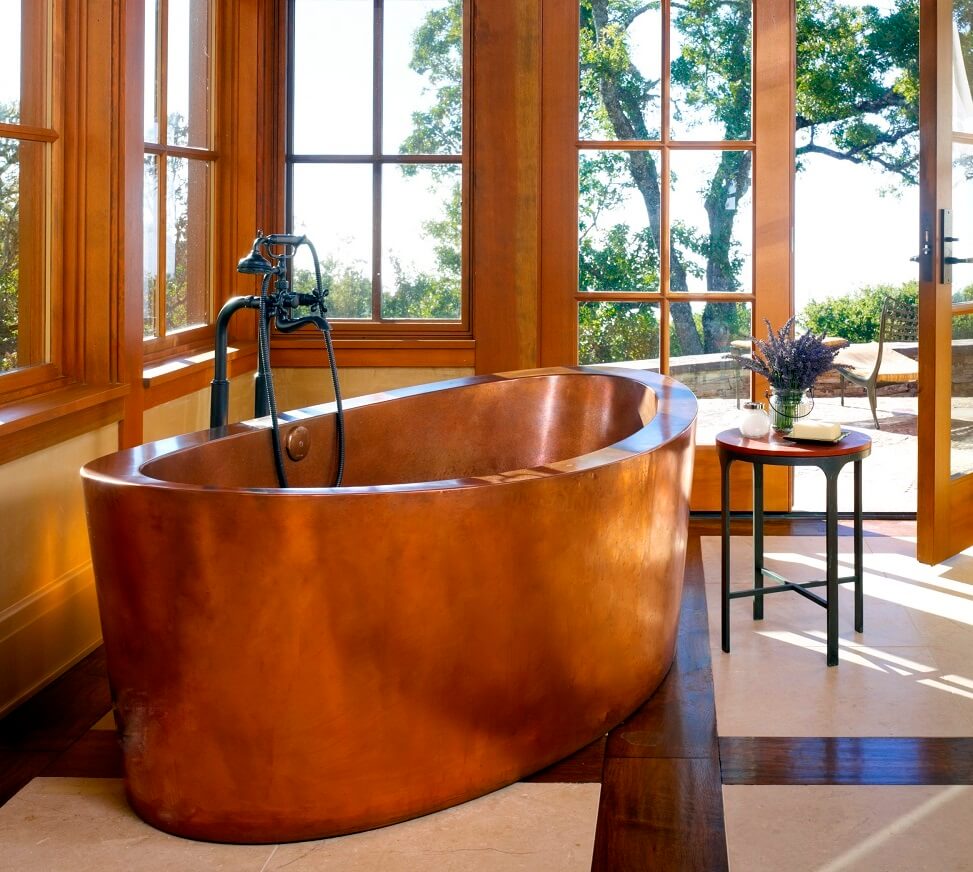 Copper Ellipse Soaking Bath Fully Skirted 42