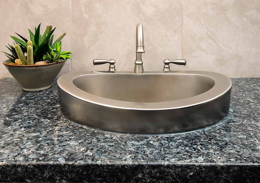 Stainless Steel Partially Skirted Oval Sink 18
