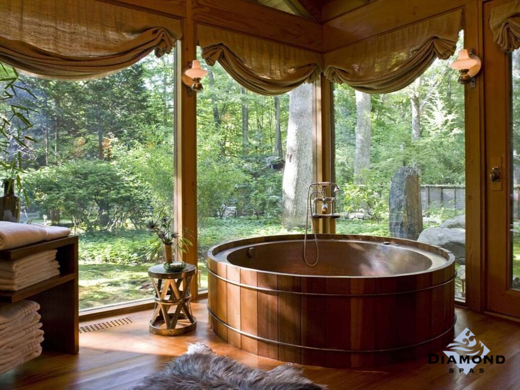 Round Custom Copper Tub in Bathroom