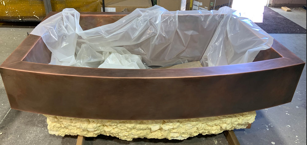 Partially Skirted Copper Bath for sale
