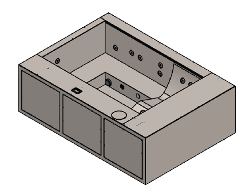 Stainless Skirted Hydrospa with Grey Auto Cover